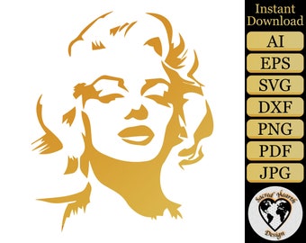 Marilyn Monroe SVG / Marilyn Monroe PNG / Marilyn Monroe DXF / Marilyn Monroe Clipart / Celebrity svg / celebrity clipart / cricut files