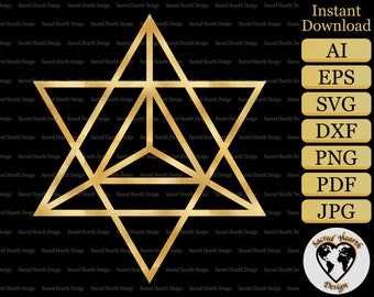 Star Tetrahedron SVG / Platonic Solids SVG / Sacred Geometry SVG / geometric svg / instant download / spiritual svg / geometric star svg