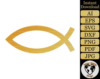 Christliche Fische SVG Schnittdatei / Jesus Fisch svg / religiöses SVG / Glaube SVG / christliches SVG / Kreuz svg / Jesus svg / gesegnetes SVG / Kirchensvg