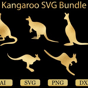 Kangourou SVG Bundle / Kangourou vecteur / kangourou png / australie svg / animal svg / kangourou clipart / kangourou dxf / silhouette kangourou