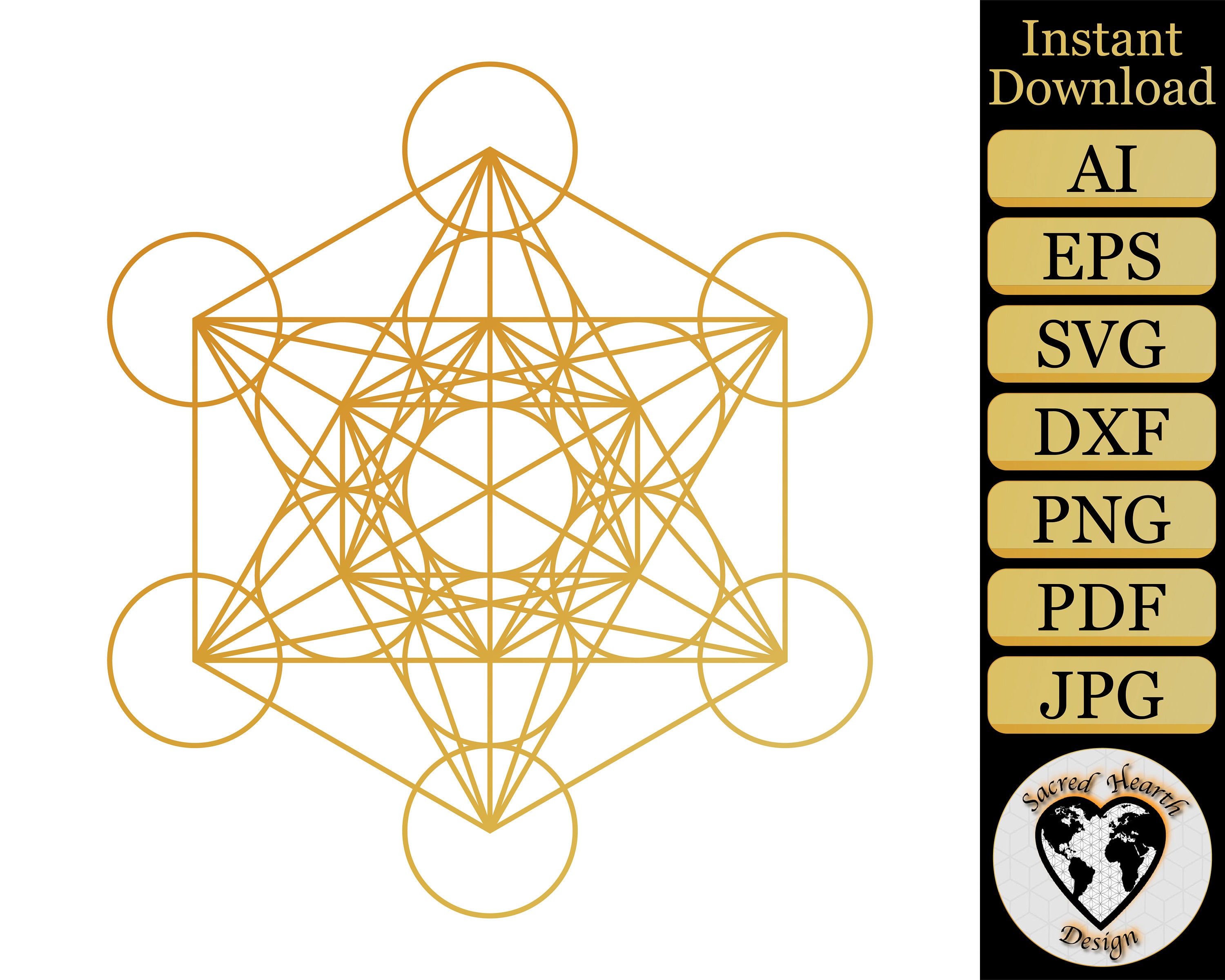 Metatron's Cube Clip Art / Sacred Geometry Vector Art / Etsy