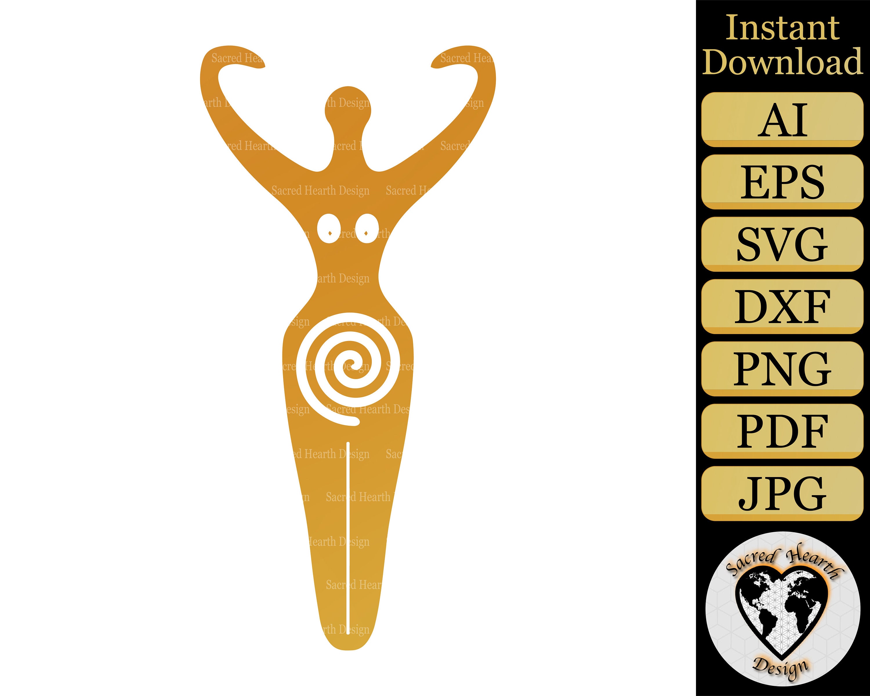 Spiral Goddess Digital Download SVG PNG