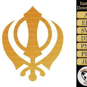 Khanda silhouette SVG / Sikh clipart / khanda svg files / khanda clipart svg / khanda symbol svg / religious svg files / sikh symbol svg