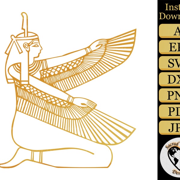Maat Coloring Page / Maat svg / Egypt coloring pages / Adult coloring page / egypt svg / goddess svg / maat clipart / egyptian svg