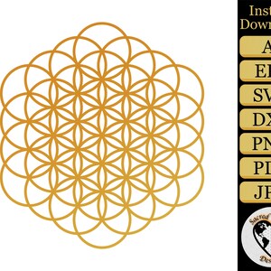 Flower of Life Medium iteration Vector SVG / Sacred Geometry SVG / Flower of Life SVG / Geometric Clip Art / Sacred Geometry Clip Art