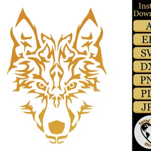 Tribal Wolf Face SVG / Tribal Wolf SVG / Wolf vector / wolf clipart / wolf cut file / wolf png / wolf face svg / wolf head svg