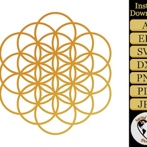 Flower of Life Small iteration Vector SVG / Sacred Geometry SVG / Flower of Life SVG / Geometric Clip Art / Sacred Geometry Clip Art