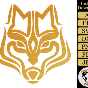 Tribal Wolf Gesicht SVG / Tribal Wolf SVG / Wolf Vektor / Wolf Clipart / Wolf Cut File / Wolf png / Wolf Gesicht SVG / Wolf Kopf svg