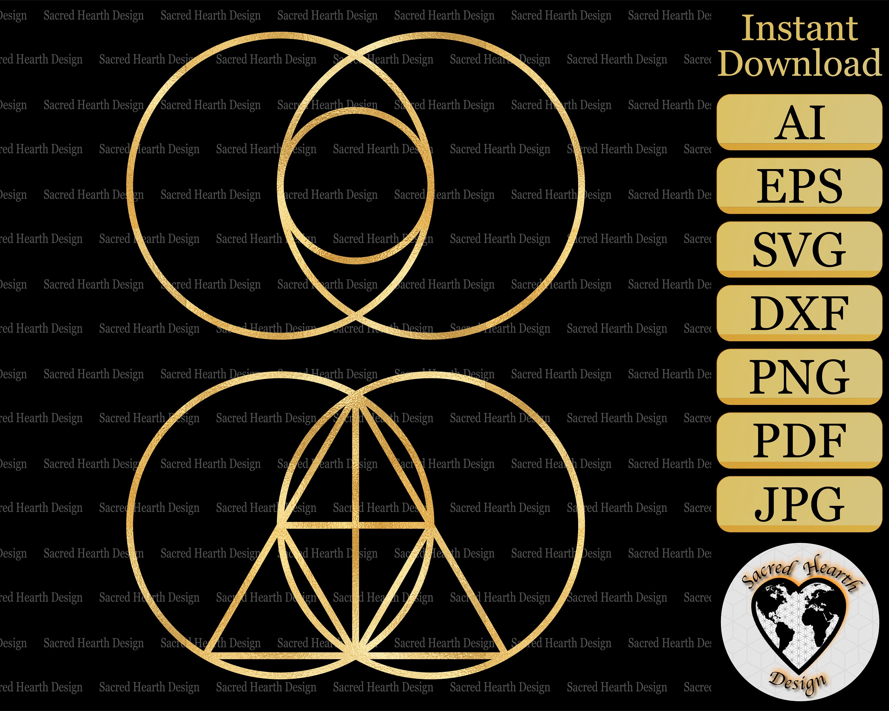 Vesica Piscis SVG / Sacred Geometry SVG / Spiritual SVG / Etsy