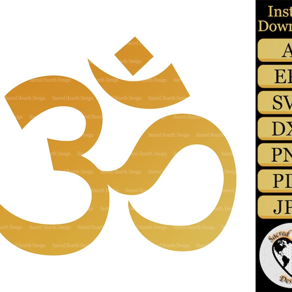 Om Symbol SVG cut file / yoga svg / namaste svg / meditation svg / chakra svg / buddha svg / zen svg / aum svg / svg files for cricut