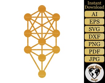 Kabbalah Tree of Life symbol SVG / Sacred Geometry svg / occult svg / religious svg / spiritual svg / alchemy svg / illuminati / freemason