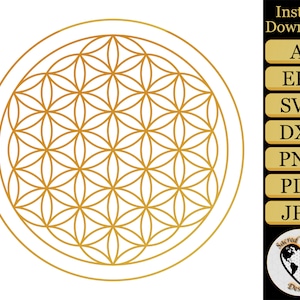 Flower of Life Vector SVG / Commercial Clip Art / Geometry Tattoo Design / Geometric Clip Art