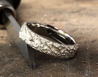 Mountain Ring, Viking Ring, Sand Cast Band, Rock Ring.