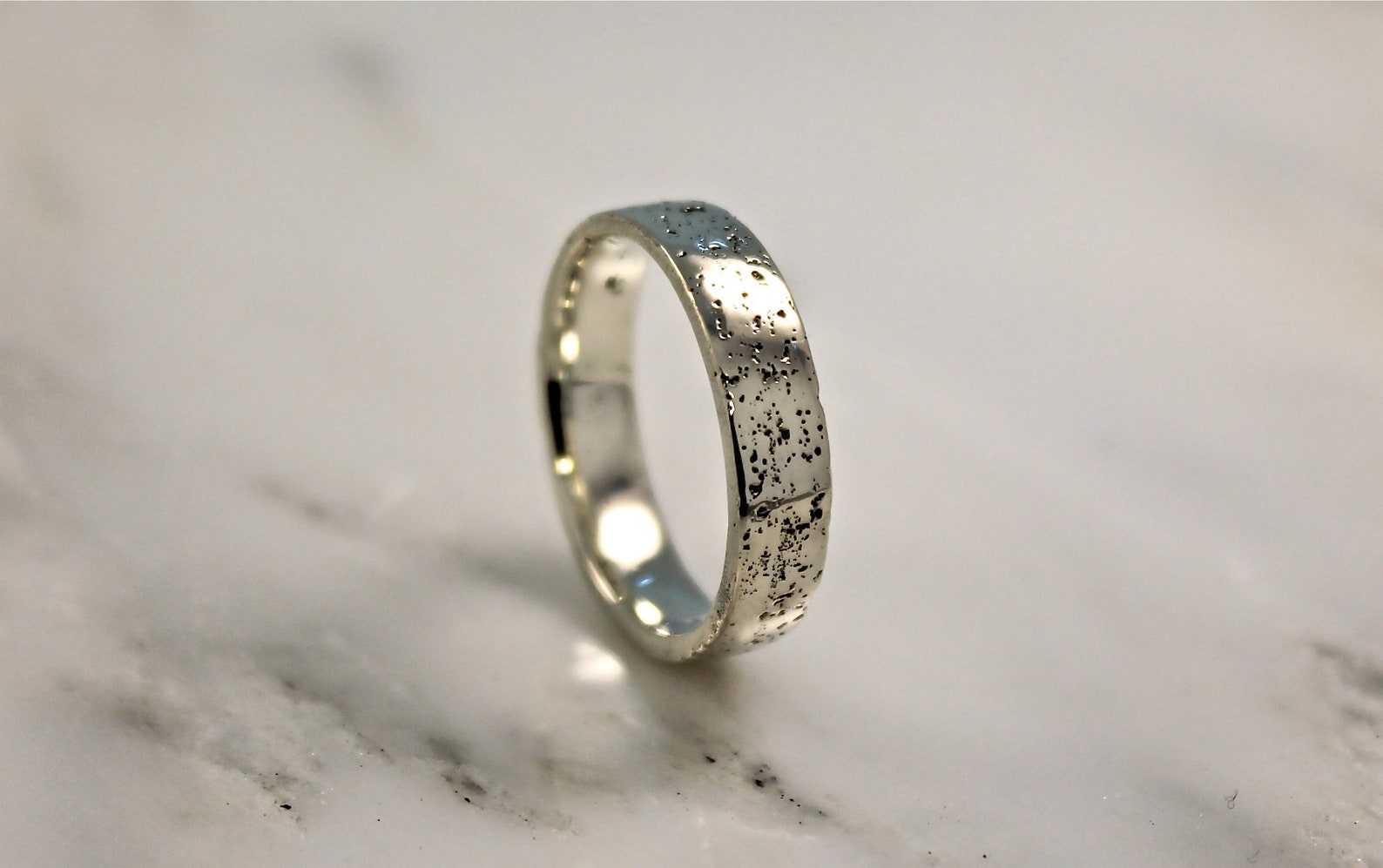 White Gold Organic Wedding Ring Simple Natural 9ct Gold Mens - Etsy UK