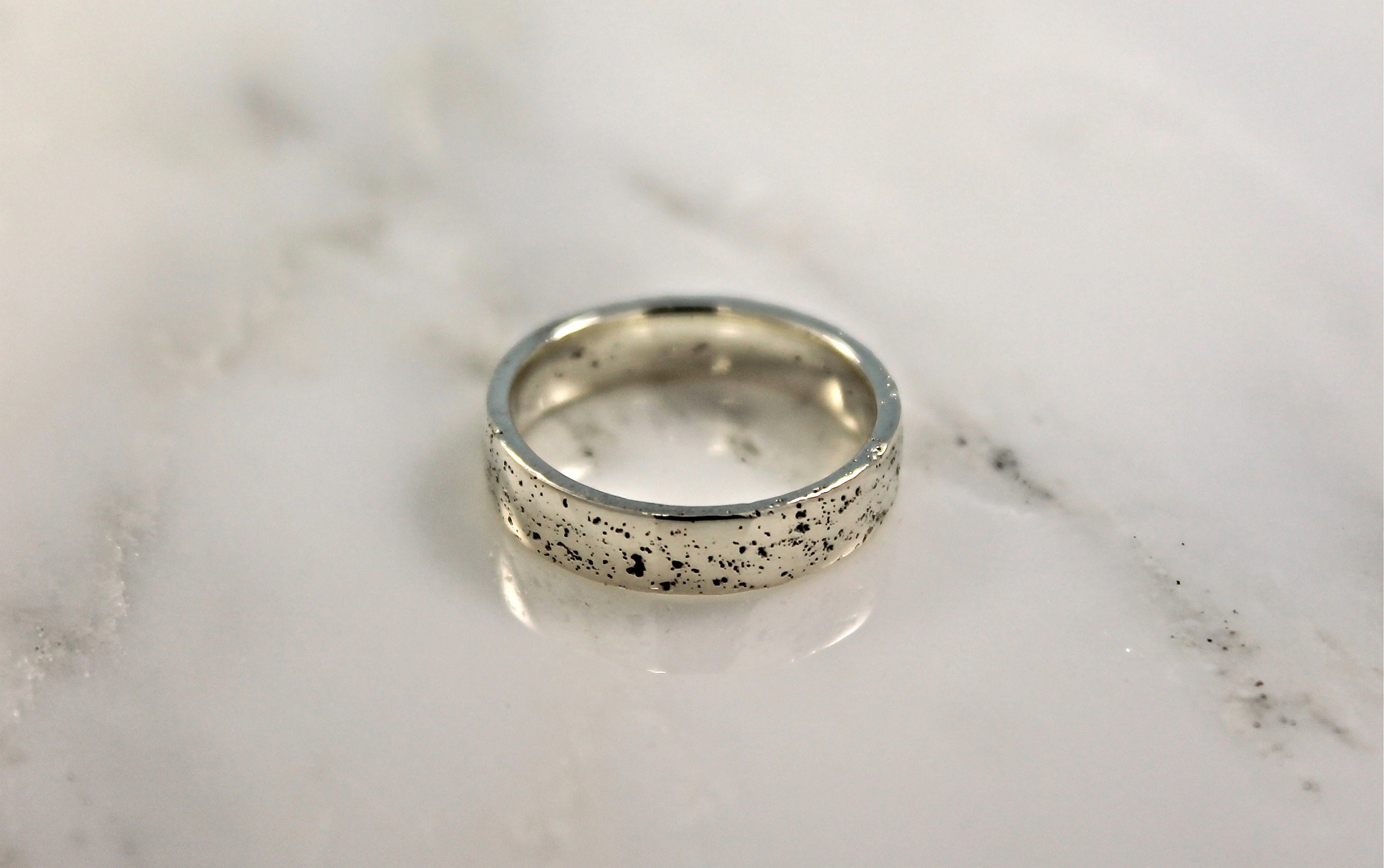 White Gold Organic Wedding Ring Simple Natural 9ct Gold Mens - Etsy UK