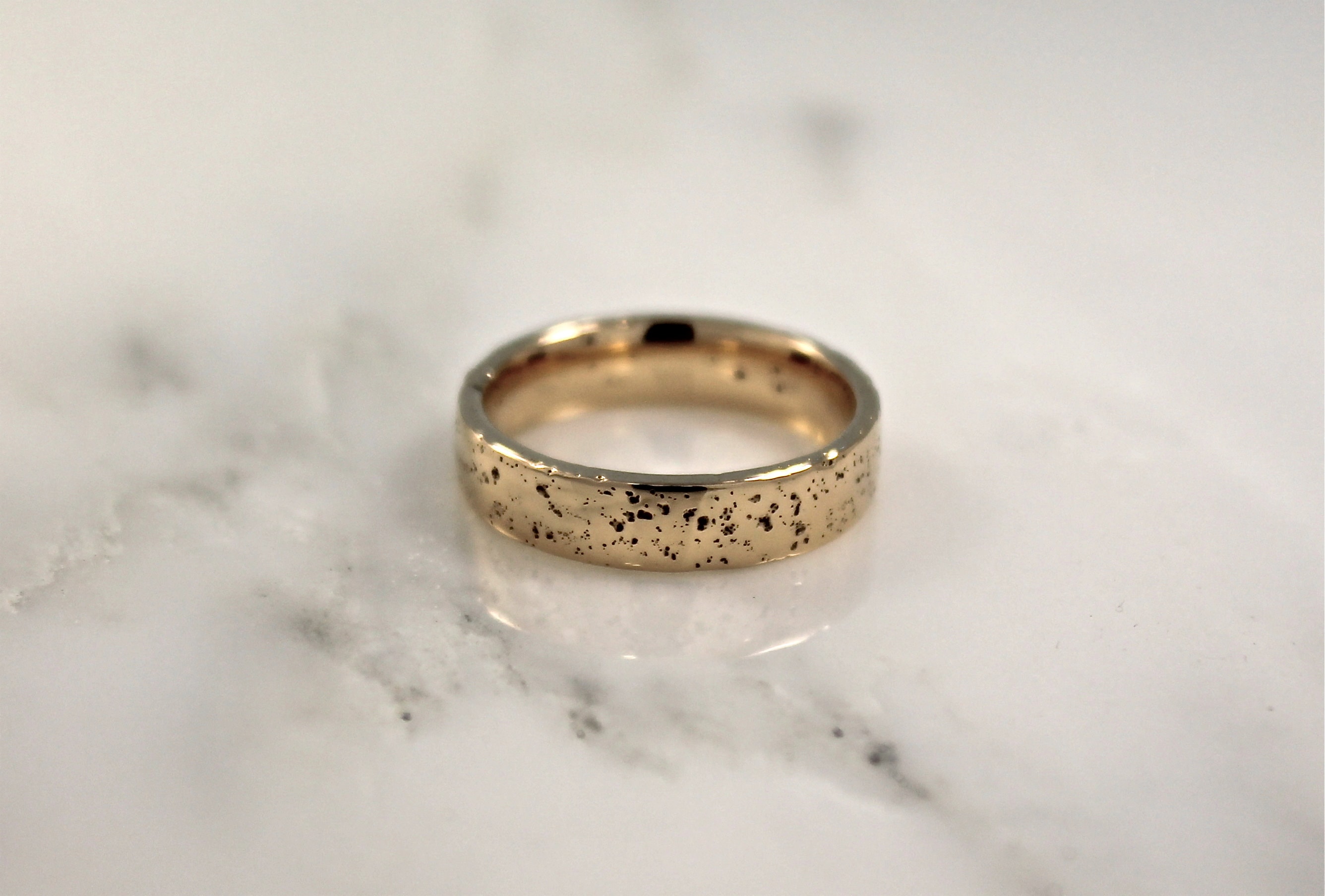 18ct Yellow Mens Gold Wedding Ring Textured Sand Cast Band Etsy UK