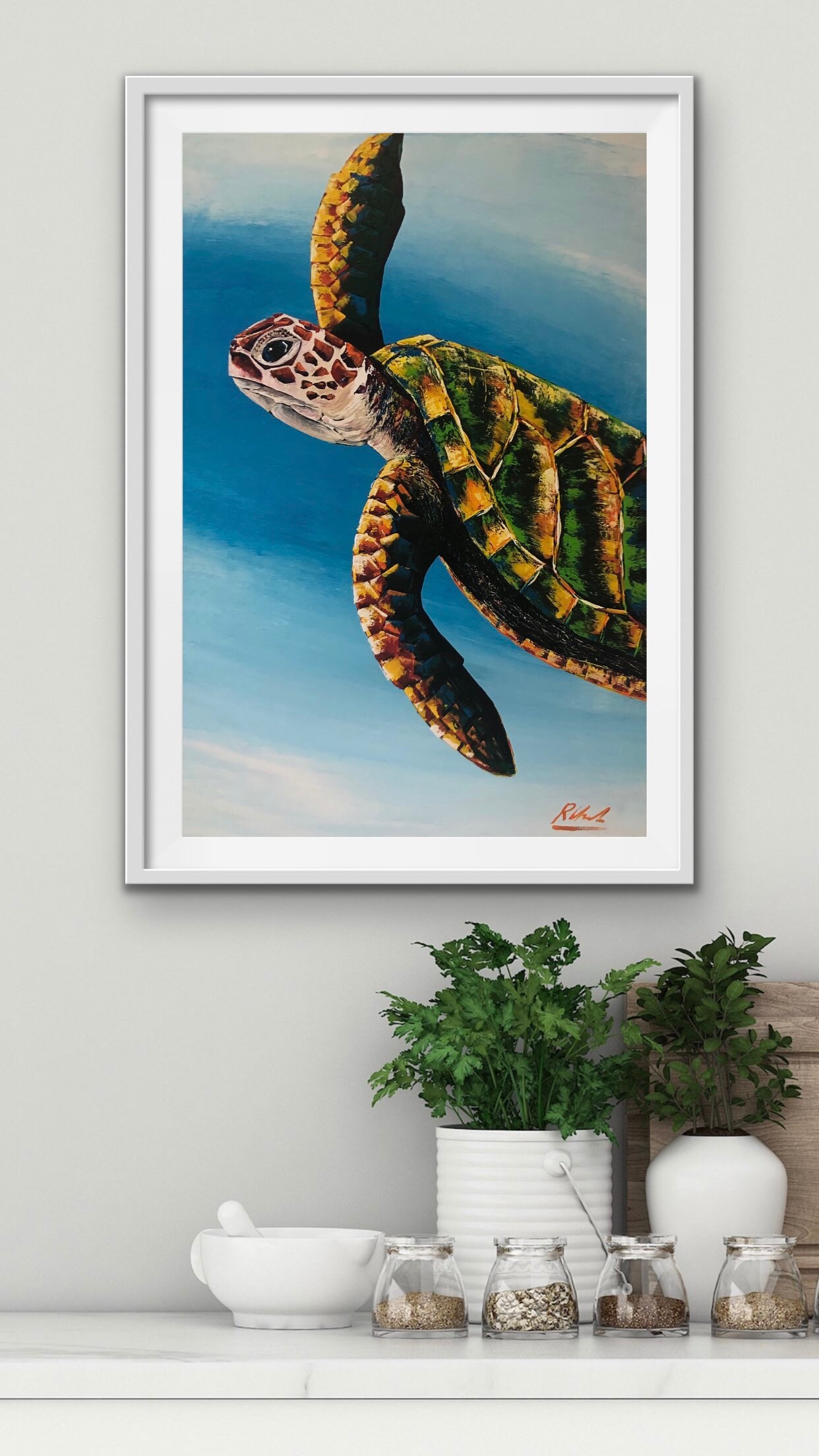 Sea Turtle Print Sea Turtle Art A Signed Giclee Print | Etsy