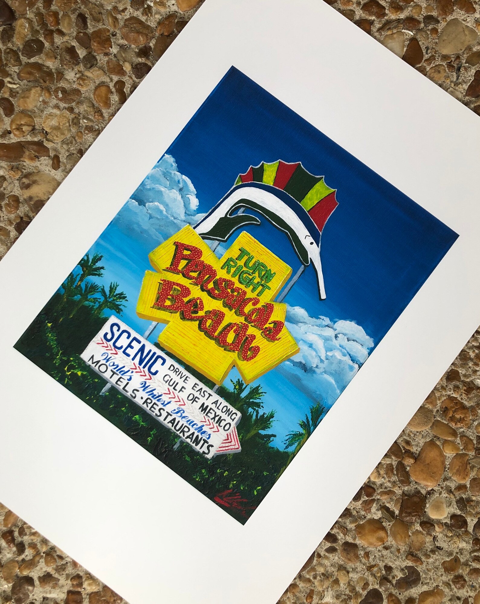 Pensacola Beach Sign Print Pensacola Beach Art A Signed Etsy