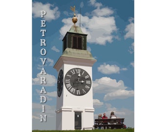 Petrovaradin Clock Tower Print Rolled Posters