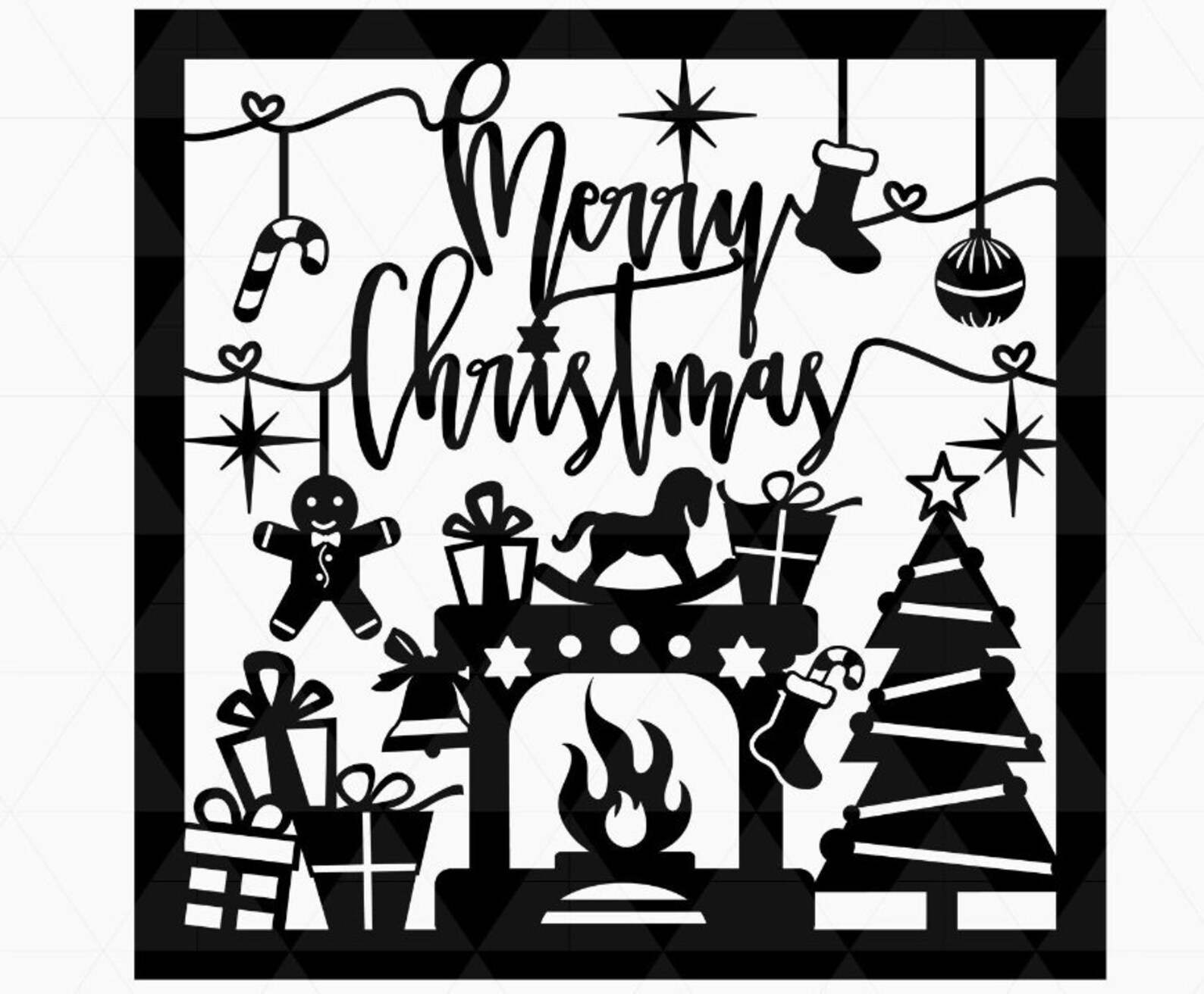 Merry Christmas DXF CNC Dxf for Plasma Laser Waterjet DXF File Etsy