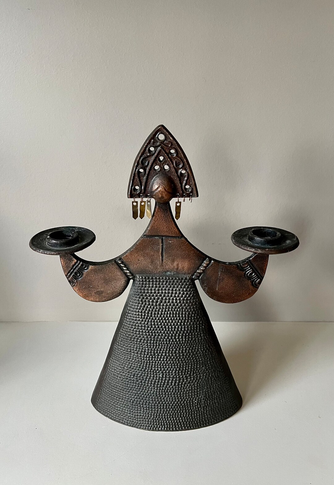MCM Modernist Metal Woman Candle Holder // 1970s Etsy