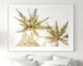 Palm Tree Print Coastal Wall Art Printable Palm Tree Nursery Hawaii Art Tropical Beach House Decor Surf Art California Art Florida Print