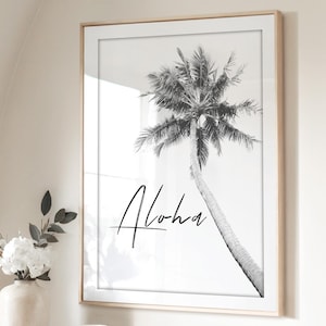 Aloha Print, Hawaii Printable Art, Black and White Photography, Aloha Quote, Aloha Wall Decor, Beach House Print, Typography, Aloha Poster