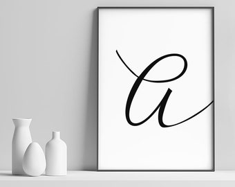 Printable Letter A |  Letter A Art Print | Initial Digital Wall Poster | Monogram Nursery Wall Art | Initial A | Modern Typography Decor