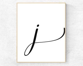 Letter J Initial Black White Money Clip