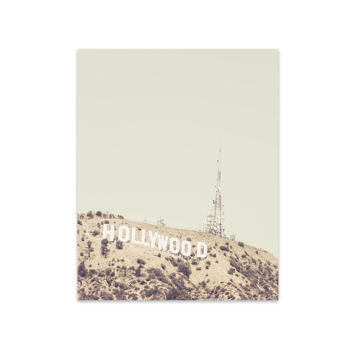 Hollywood Sign Print Printable Hollywood Poster Travel - Etsy