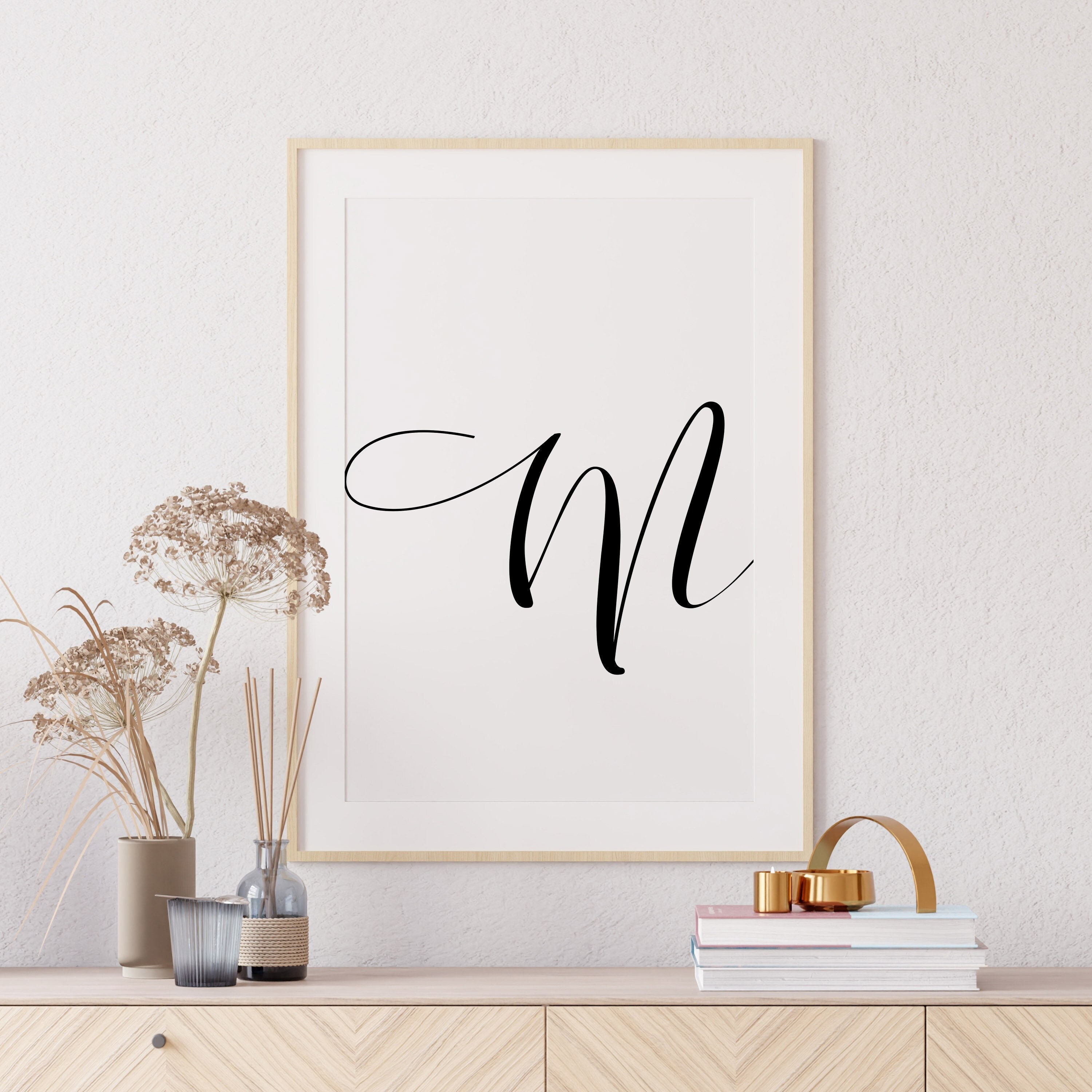 Large Gold Wall Wood Letter, Decorative Cursive Wooden Letters, Nursery Wall  Letters Decor Christmas Gift Letter M 