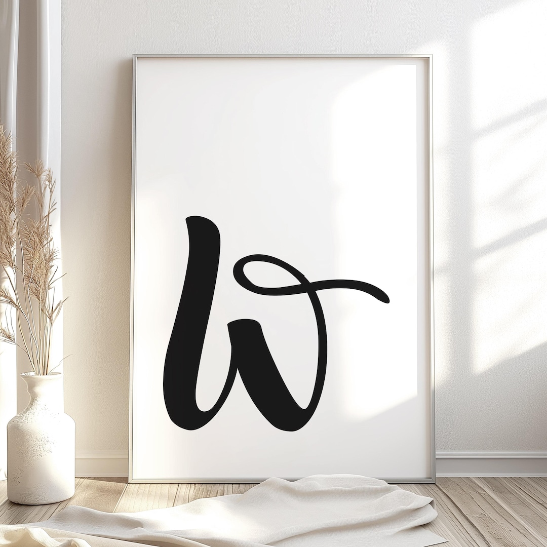 Printable Letter W | Letter Art Print | Initial Digital Wall Poster ...