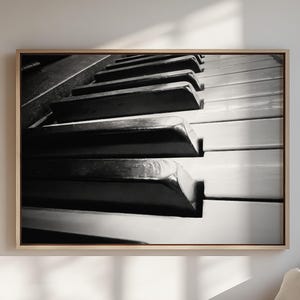 Music Art Piano Print Piano Poster Black and White Photography Vintage Music Art Jazz Wall Decor Gift for Music Lover Retro Art Old Piano