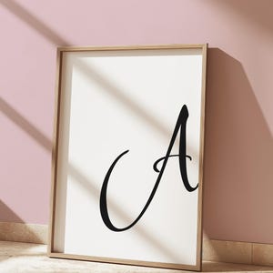 Letra A imprimible / Impresión artística con letras / Póster de pared digital con iniciales / Arte de pared con monograma para guardería / Impresión con letra A / Decoración tipográfica moderna