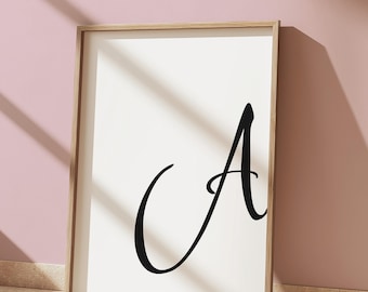 Letter A Print: Modern Initial Wall Art (Digital Download)