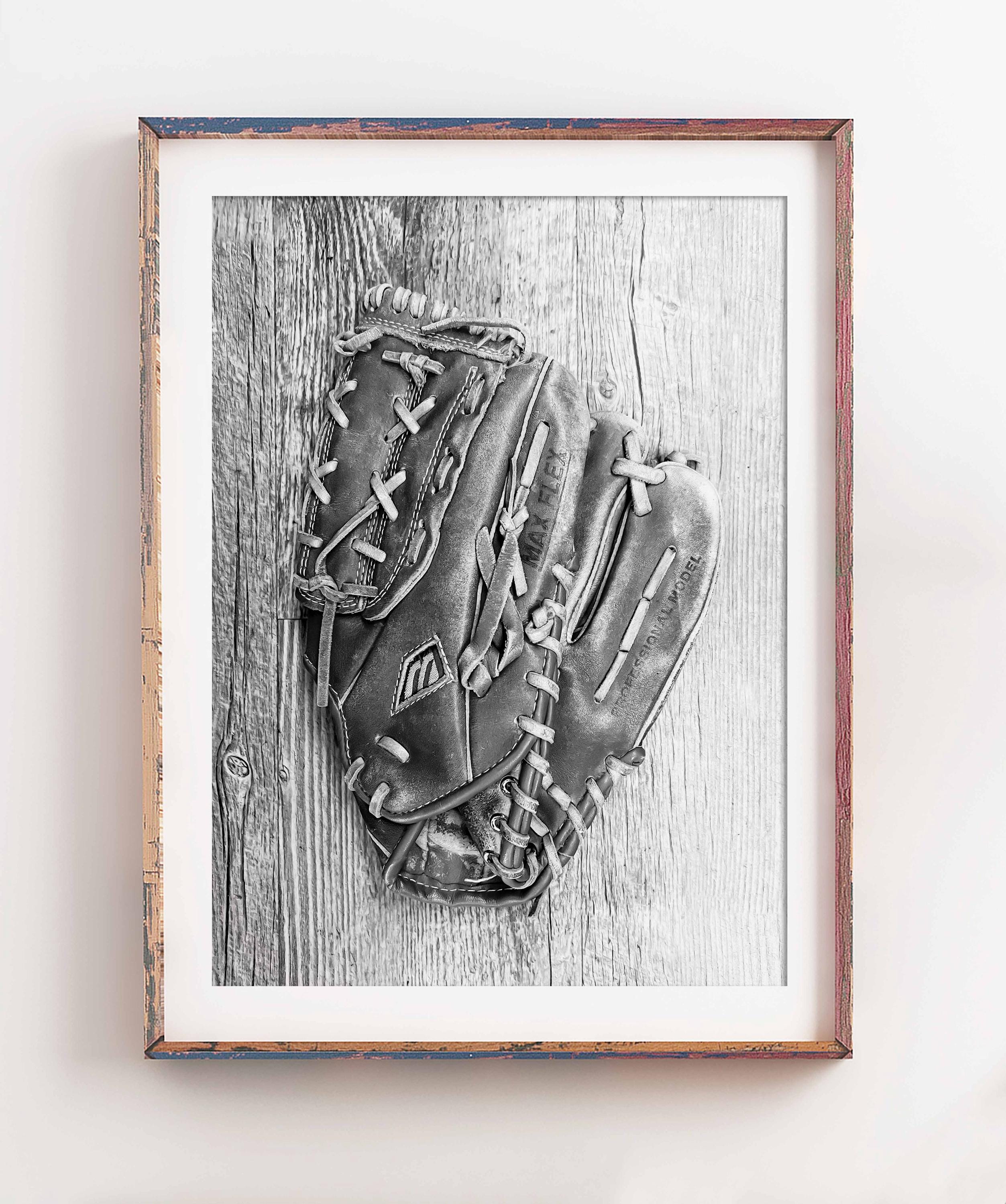 Baseball Druck Baseball Handschuh druckbare Baseball Kinderzimmer Poster Sport Kunst Jungen Zimmer Dekor Baseball Kinderzimmer digitaler Download Vintage Foto