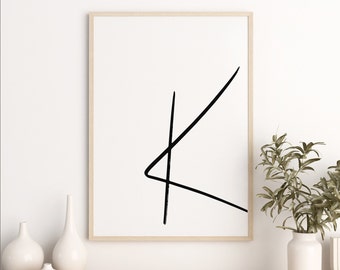Druckbare Buchstabe K |  Letter Art Print | K Initial Digitales Wandposter | Monogramm Kinderzimmer Wandkunst | Buchstabe K Druck | K Typografie Dekor