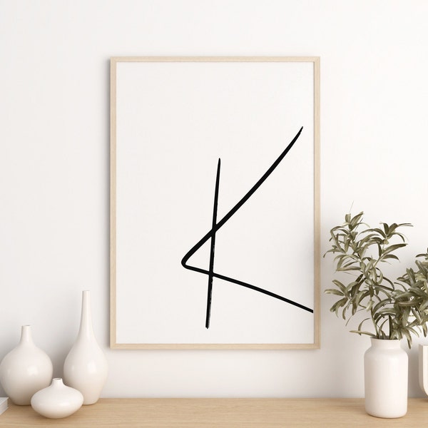 Printable Letter K |  Letter Art Print | K Initial Digital Wall Poster | Monogram Nursery Wall Art | Letter K Print | K Typography Decor