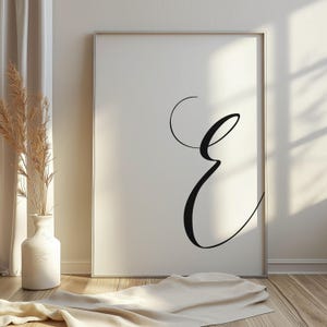 Printable Letter E |  Letter Art Print | E Initial Digital Wall Poster | Monogram Nursery Wall Art | Letter E Print | E Typography Decor