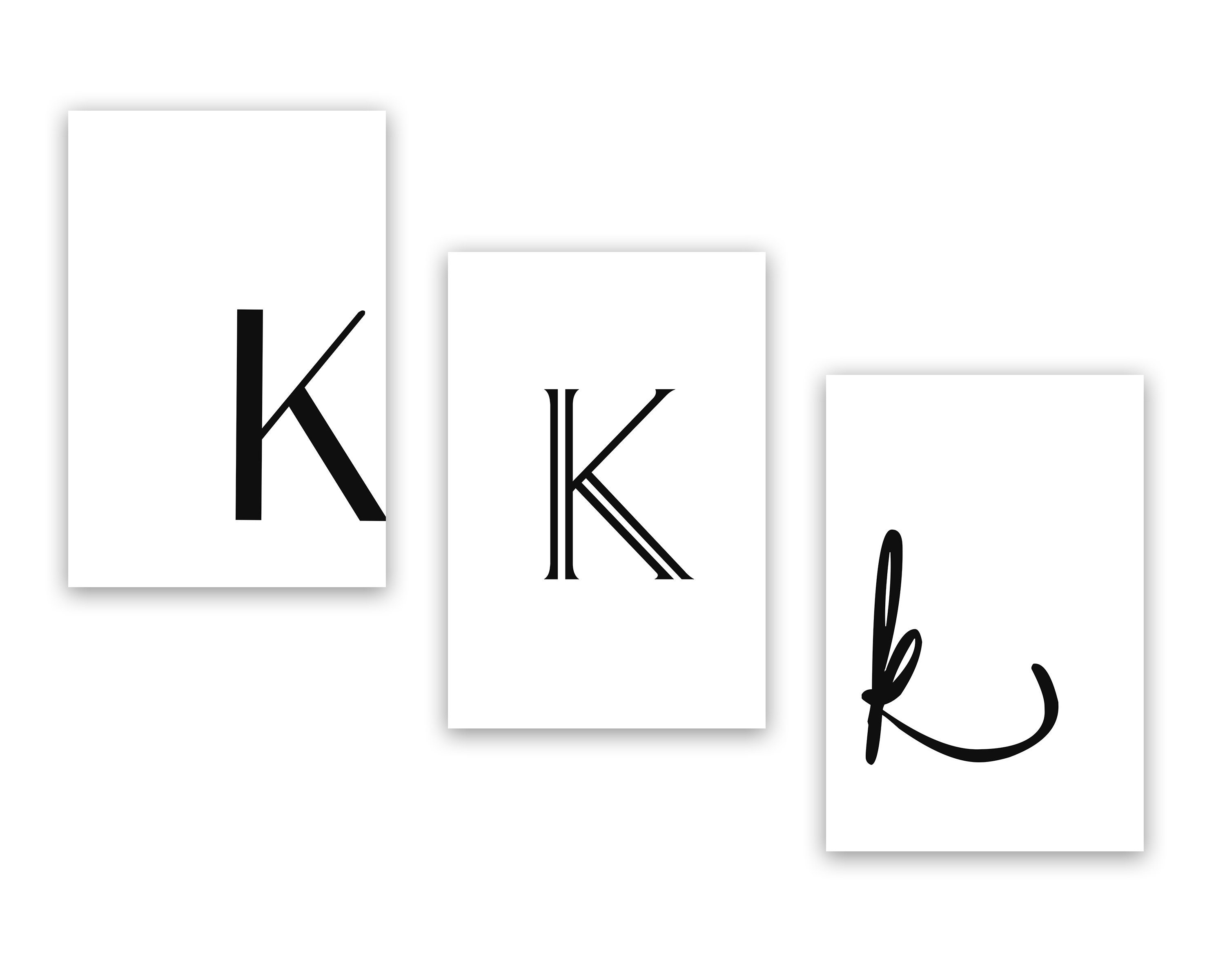 Printable Letter K Letter Art Print K Initial Digital Wall Etsy