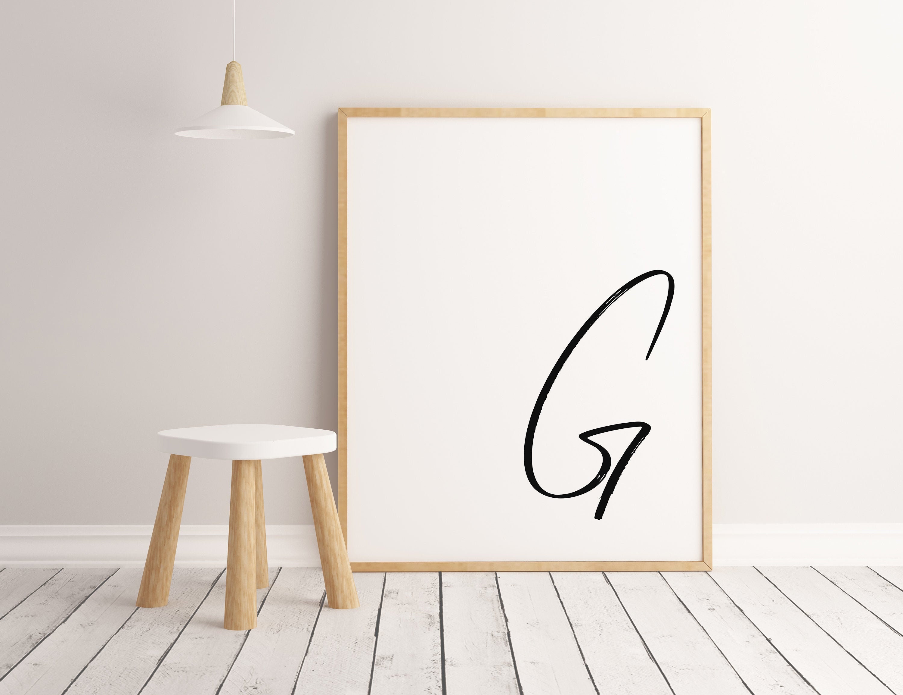 G – Old English Initial White Letter G | Art Board Print