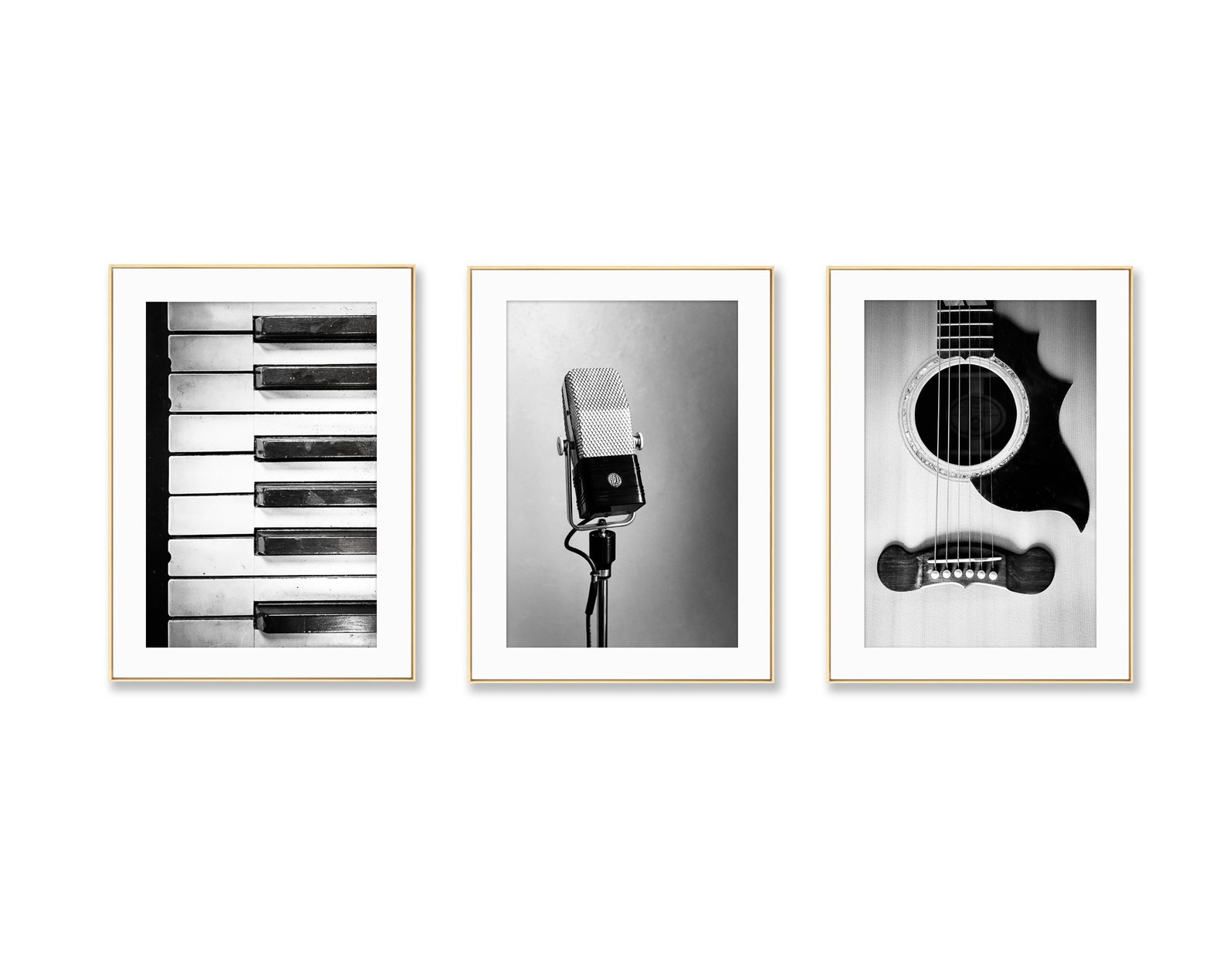 Music Print Set of 3 Printable Music Art Black and White - Etsy