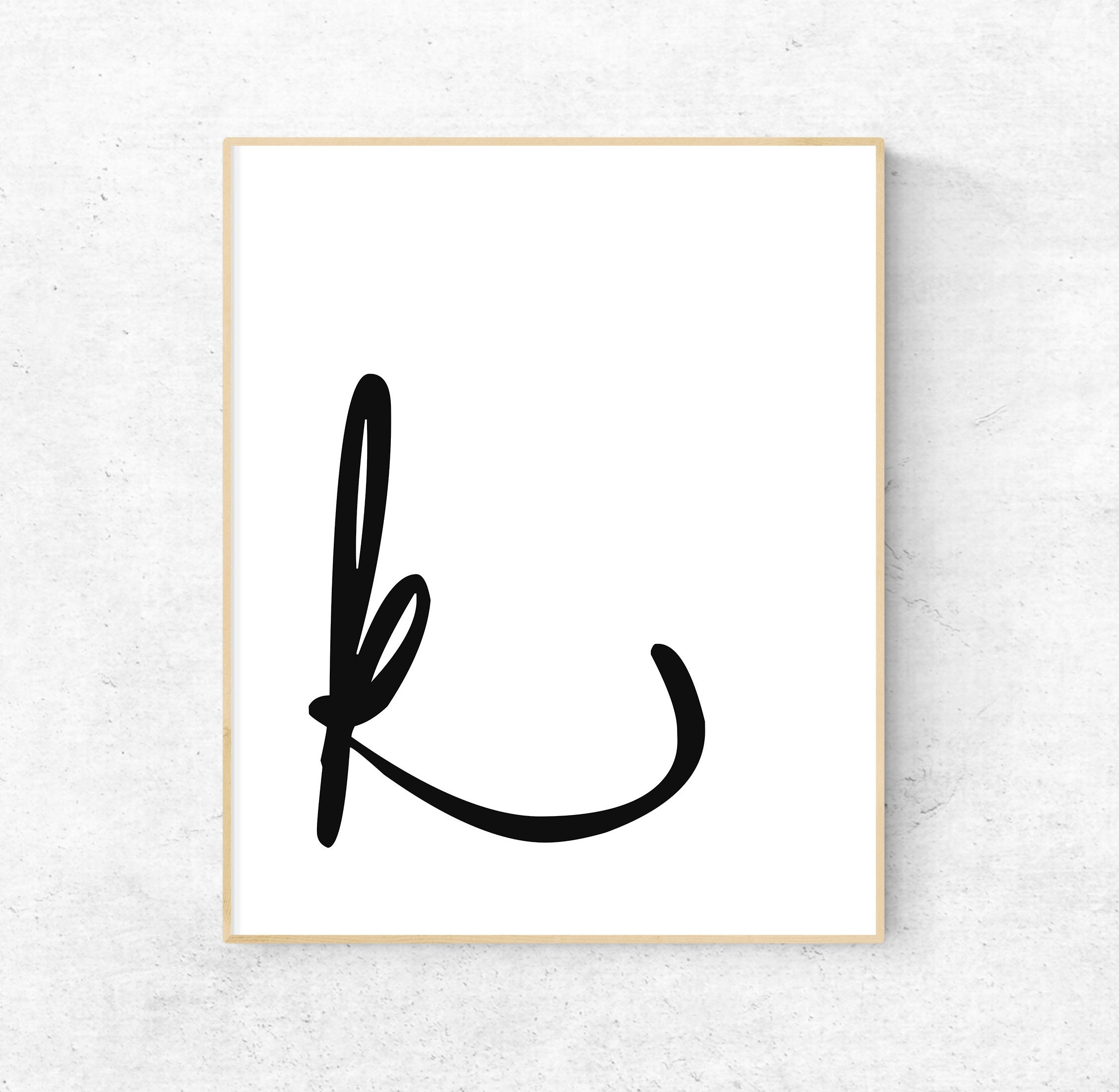 printable letter k letter art print k initial digital wall etsy