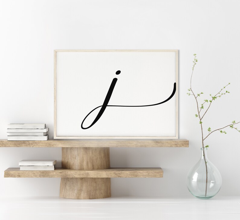 Printable Letter J Letter Art Print Initial Digital Wall Etsy