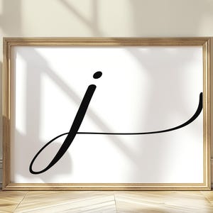 Letra J para impressão | Impressão de arte de letra | Pôster de parede digital inicial | Arte de parede de berçário com monograma | Impressão de letra J | Decoração de tipografia moderna
