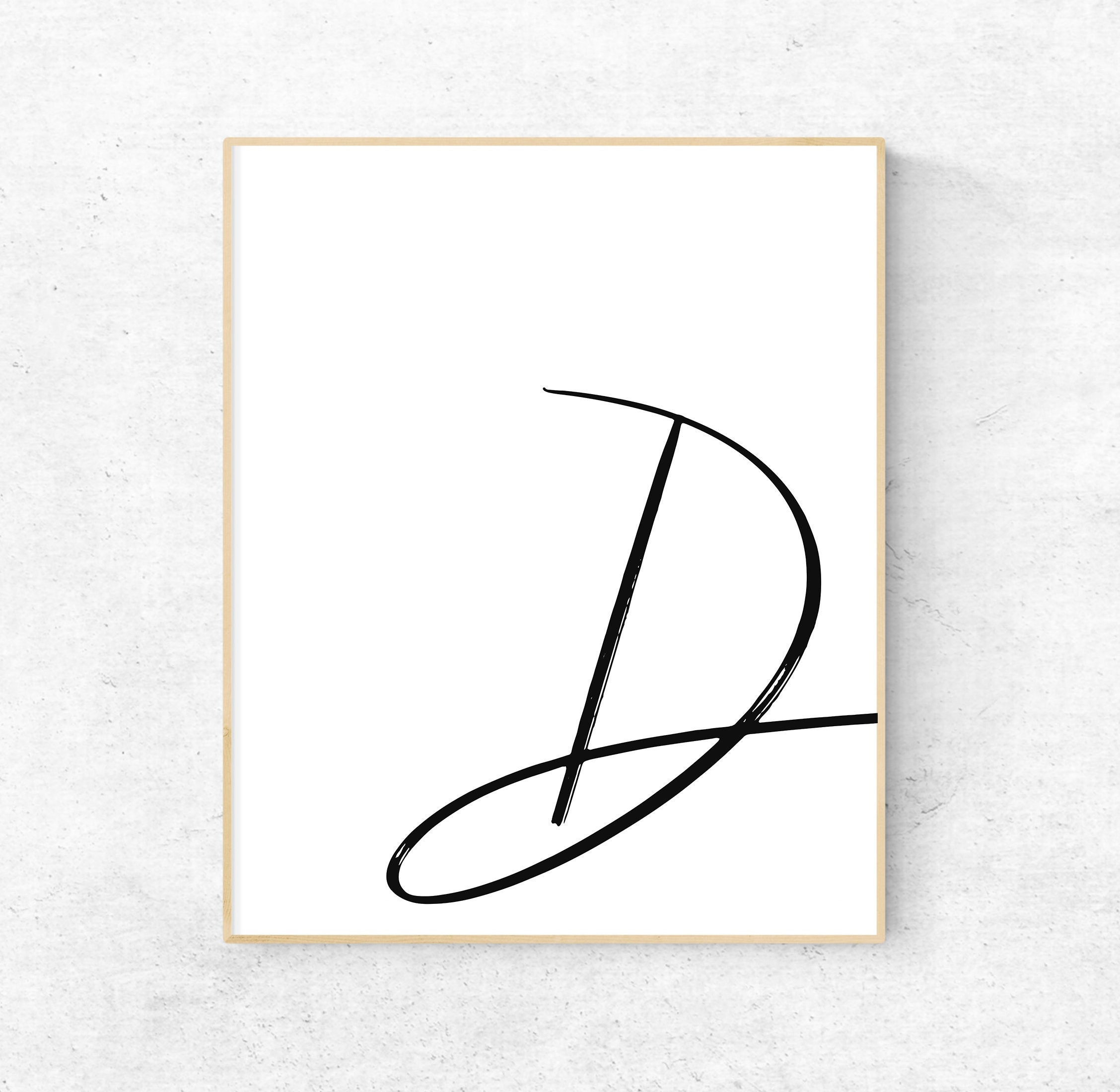 Printable Letter D Letter Art Print D Initial Digital Wall Poster