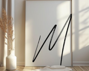 Printable Letter M |  Letter Art Print | M Initial Digital Wall Poster | Monogram Nursery Wall Art | Letter M Print | M Typography Decor