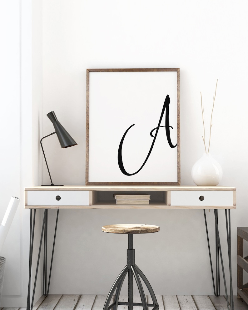 Printable Letter A Letter Art Print Initial Digital Wall Etsy