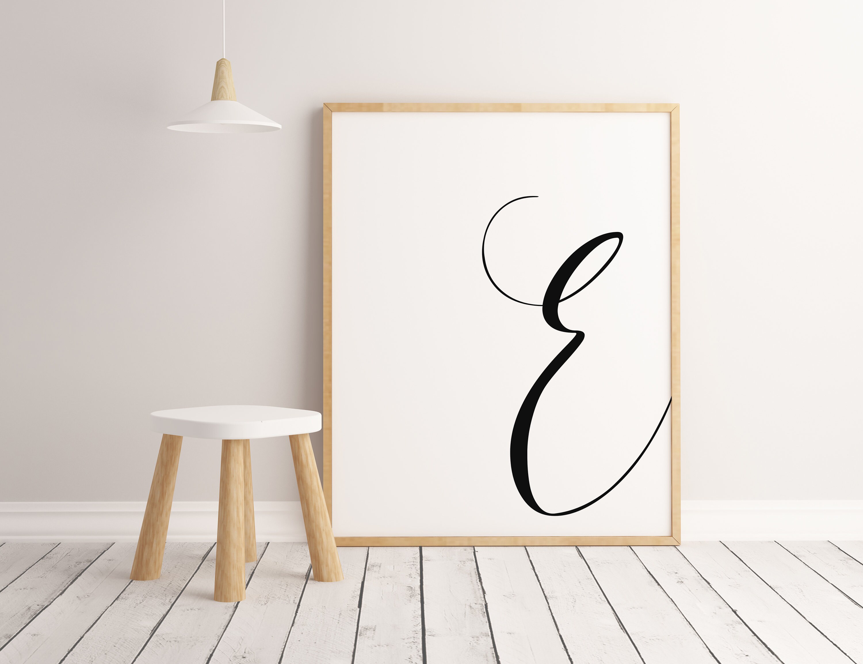 Etsy - Nursery Art Art Typography Digital E Wall E Decor E Wall Monogram Letter Print Letter Print Initial Poster Letter Printable E