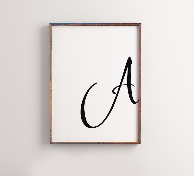 Printable Letter A Letter Art Print Initial Digital Wall Etsy